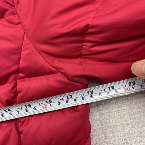 Lole Parka Winter Quilted Coat Hooded Fur Trim Women’s Size XS Cherry Red / Pink - Picture 11 of 16